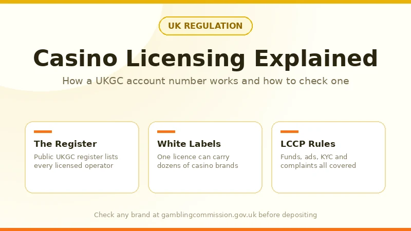 UK casino licensing explained — UKGC register, white labels and licence conditions